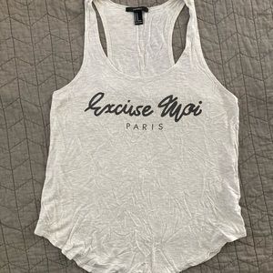 Forever 21 "Excuse Moi" Racer Back Tank